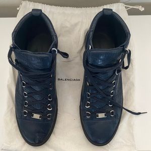 Balenciaga Men’s Arena High Top Sneakers - Navy